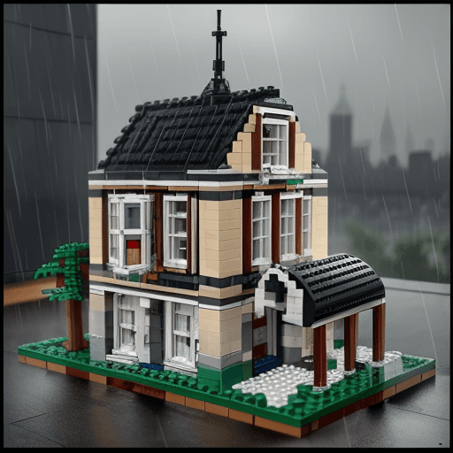 AI generated: old school with one hole in top of roof and same rain rising to midel of hall all parts will created...