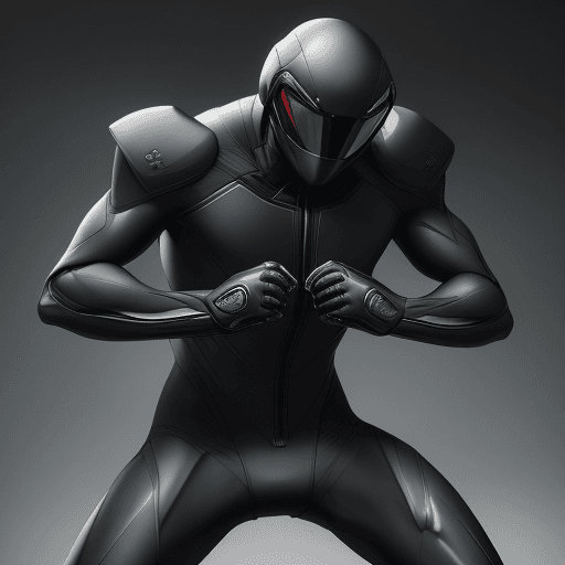 AI generated: Character Suit: A sleek, black suit with subtle metallic accents that provide both protection and fl...