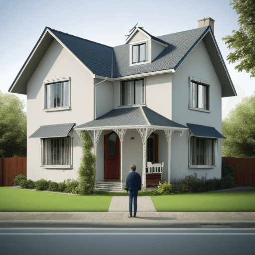 AI generated: house with person in front
