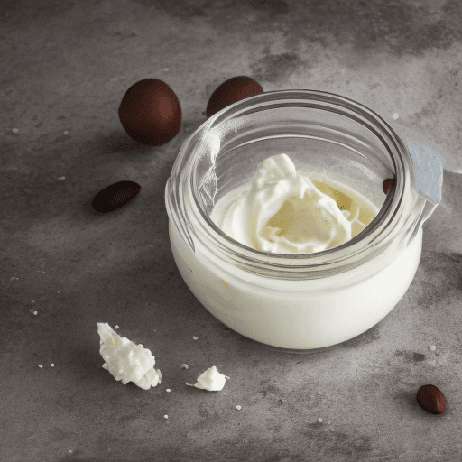 AI generated: a jar of yogurt,in tabel