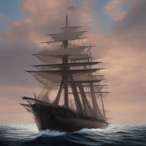 AI generated: Photo of a ultra realistic sailing ship, dramatic light, pale sunrise, cinematic lighting, battered,...