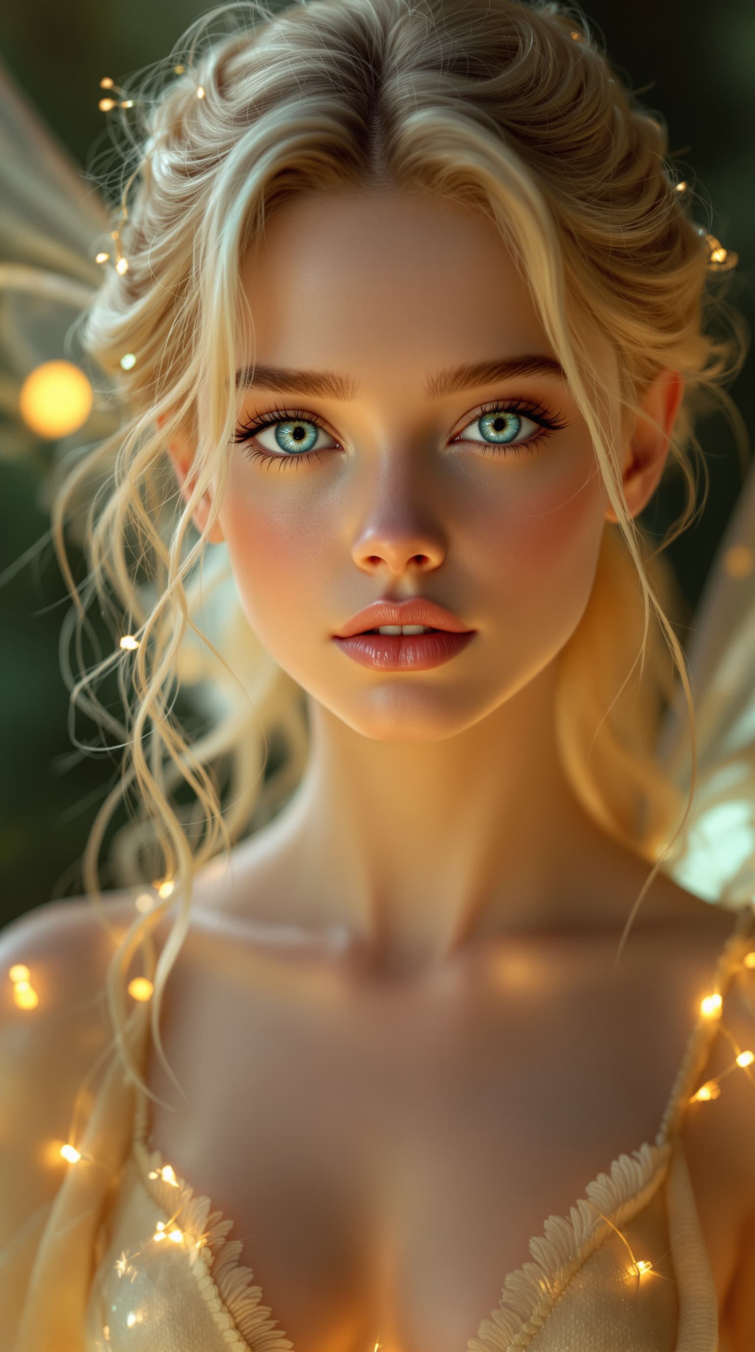 AI generated: A professional hyper-realistic portrayal of Elle Fanning, embodying the ethereal beauty, as the Gaud...