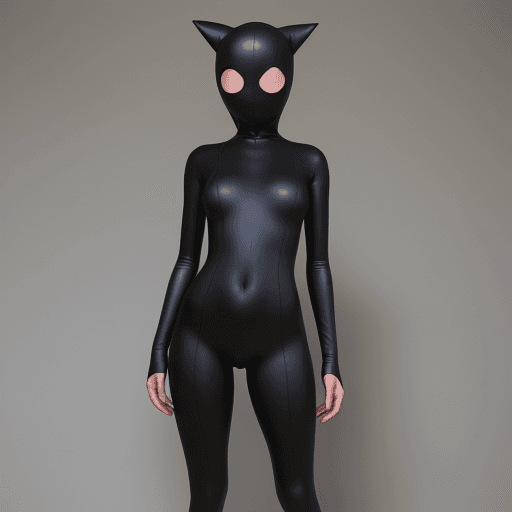 AI generated: woman in black Zentai suit