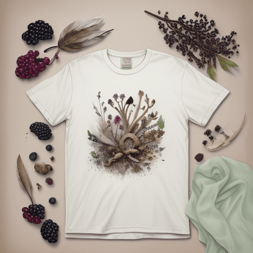 AI generated: hyper realistic colorful watercolor with muted pastel color scheme, t-shirt design, foraging theme w...