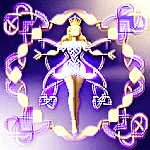 AI generated: [In focus; not pixelated] 3D silhouette art of a princess portrayed by (Marilyn Monrow), Celtic knot...