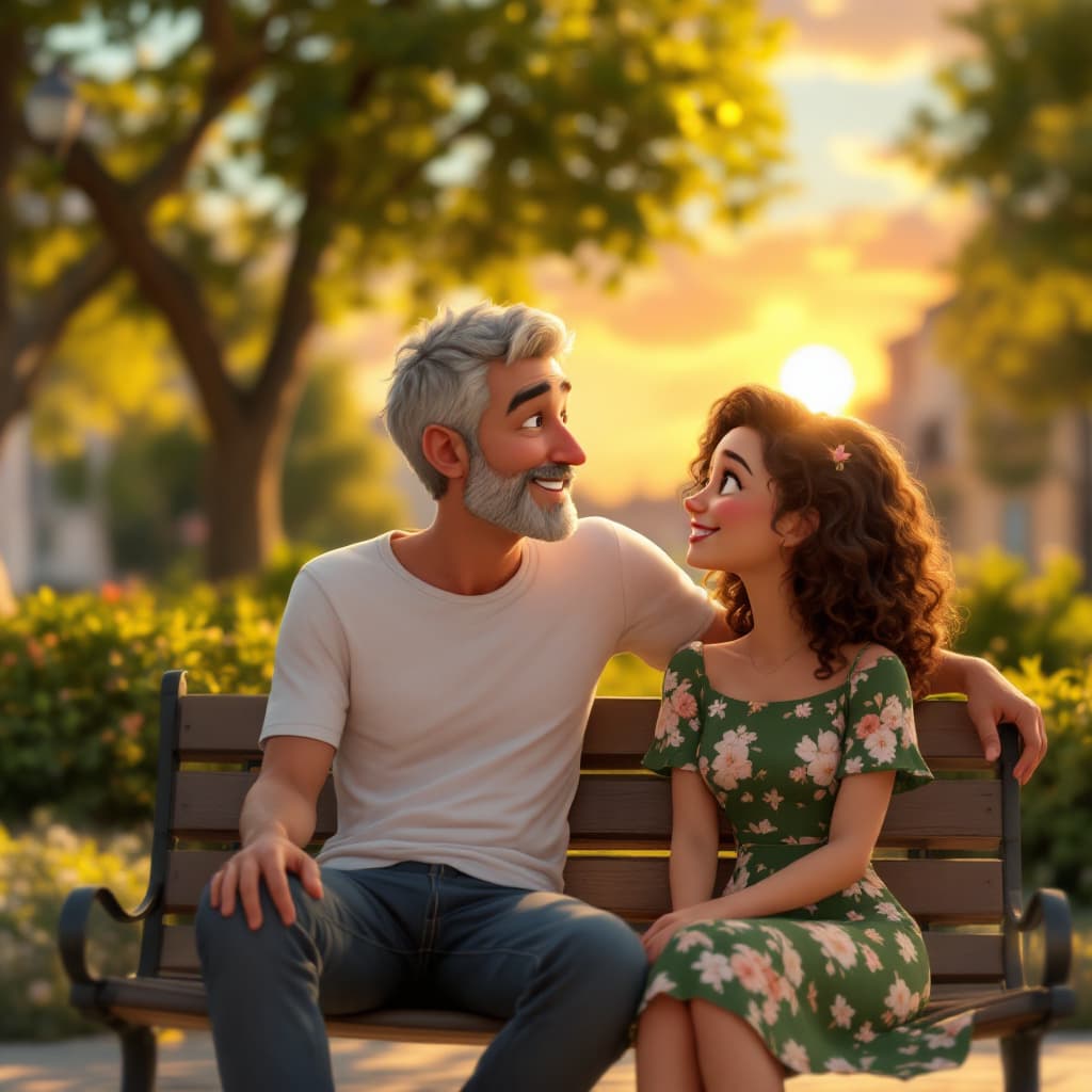 AI generated: onas and Ana],[Jonas is 45 years old without a beard and Ana is 45 years old],[Jonas has gray hair a...
