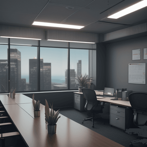 AI generated: Office vibe, money making, shares and up going arrows, capital gains, high detail, octane render, 8k