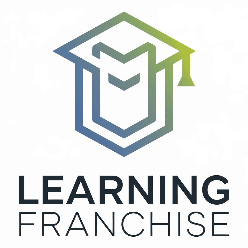 AI generated: "Create a simple, elegant logo for a learning franchise. Use a clean, geometric icon of a book and a...