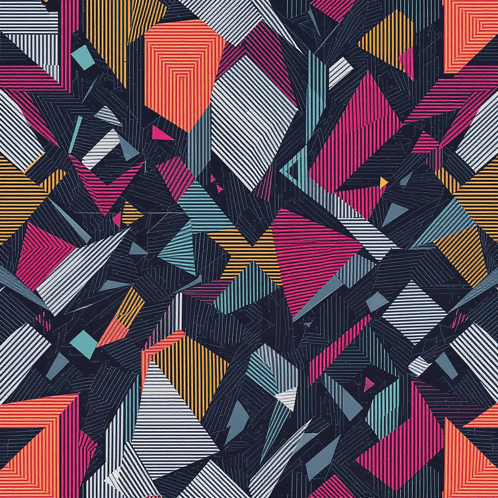 AI generated: abstract geometric pattern with intricate details, combining bold shapes and soft gradients, inspire...