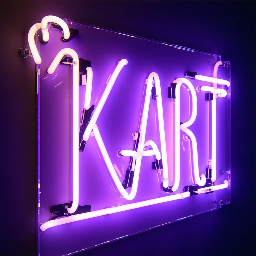 AI generated: "neon images of a neon lit sign with the text 'MARIO' and a neon lit GIANT Life Like MARIO KART abso...
