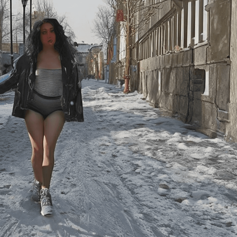 AI generated: sexy and very beautiful woman with wide hips and thick thighs (black:1.2) messy:0.9) hair is totally...