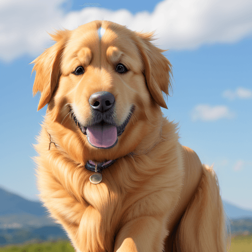 AI generated: un golden retriver con un huskye
