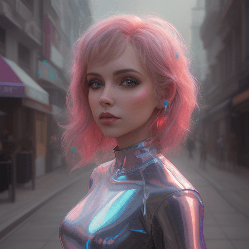 AI generated: lucinda lafleur | holographic photography shoots, in the style of tanya shatseva, daz3d, street pop,...