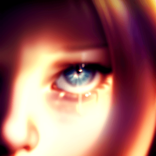 AI generated: Close-up photo of a girl with a pretty face, tears rolling down her cheeks, morning fresh, film grai...