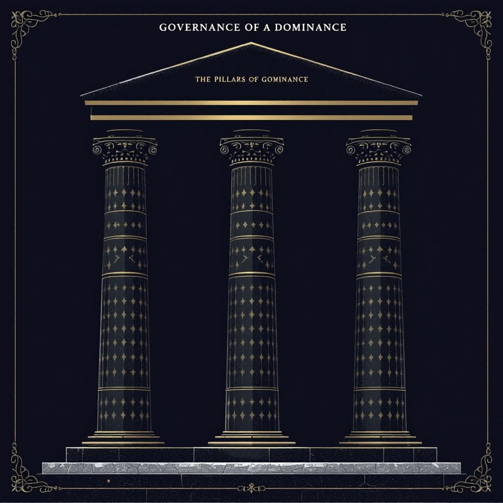AI generated: Create an image of the three pillars of Governance:  Governance of a Dominarc
Dominarcs do not rule...