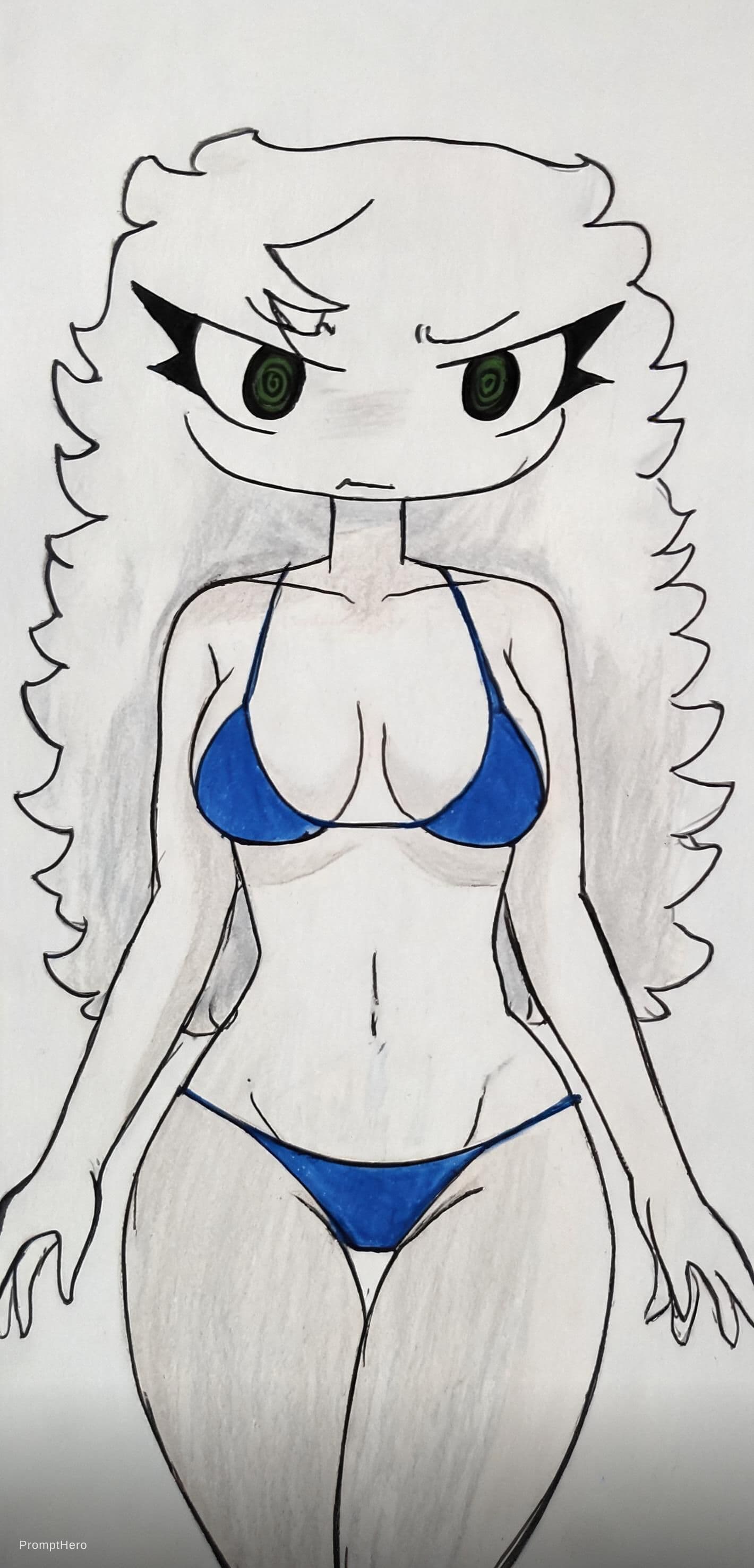 AI generated: Smallest Bikini, sleeveless, no gloves