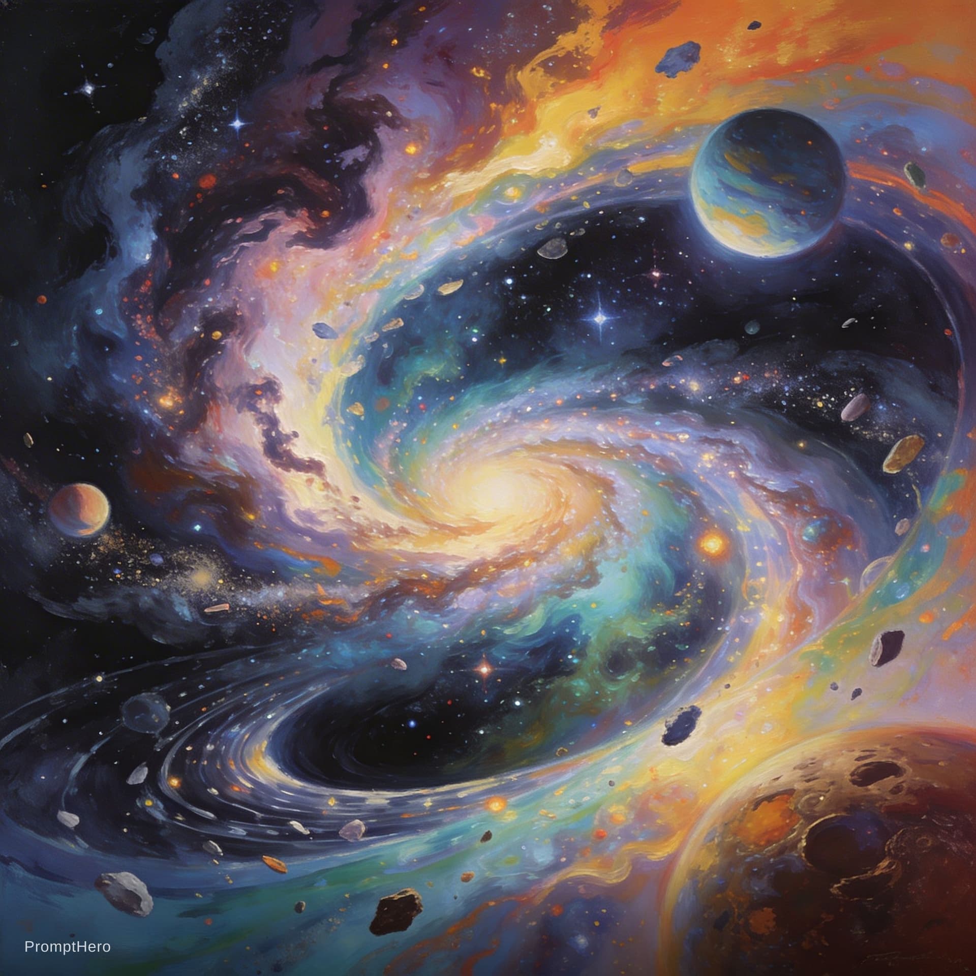 AI generated: abstract cosmic space galaxy colorful texture