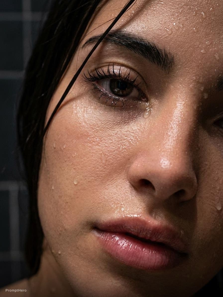 AI generated: {
  "title": "Ultra-Realistic Close-Up Portrait with Water Droplets",
  "intent": "Capture an extrem...