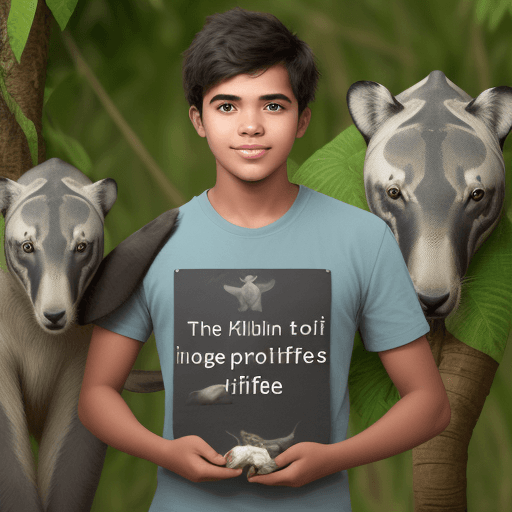 AI generated: The young inspiring social entrepreneur, who brings value to society. Show him helping to save wildl...