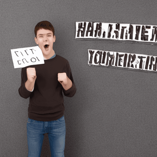 AI generated: High resolution A highschool student with one hand up fist showing an emotion full of happiness with...