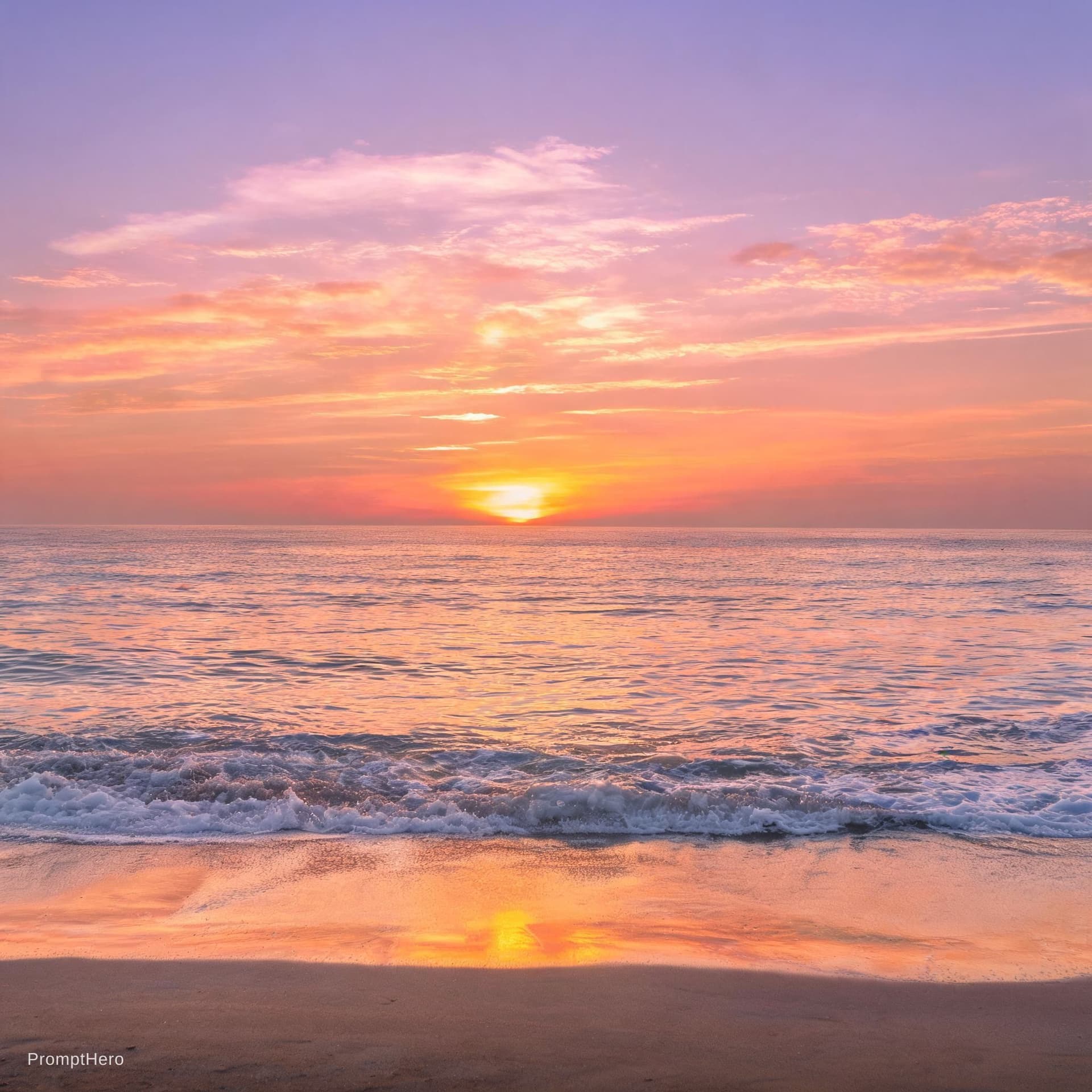 AI generated: A beautiful sunset at the beach.
