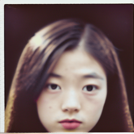 AI generated: Japanese girl, 18-21 years old, brown hair, high-quality photo portrait, shot on a Polaroid camera, ...
