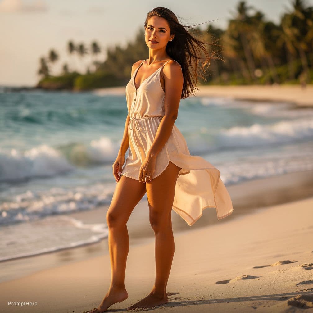 AI generated: create this model to be in a beach  