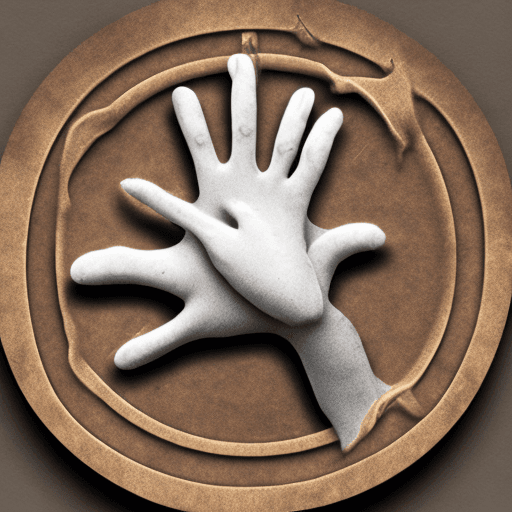 AI generated: photo of realistic hand in cast stuck in a shaka sign