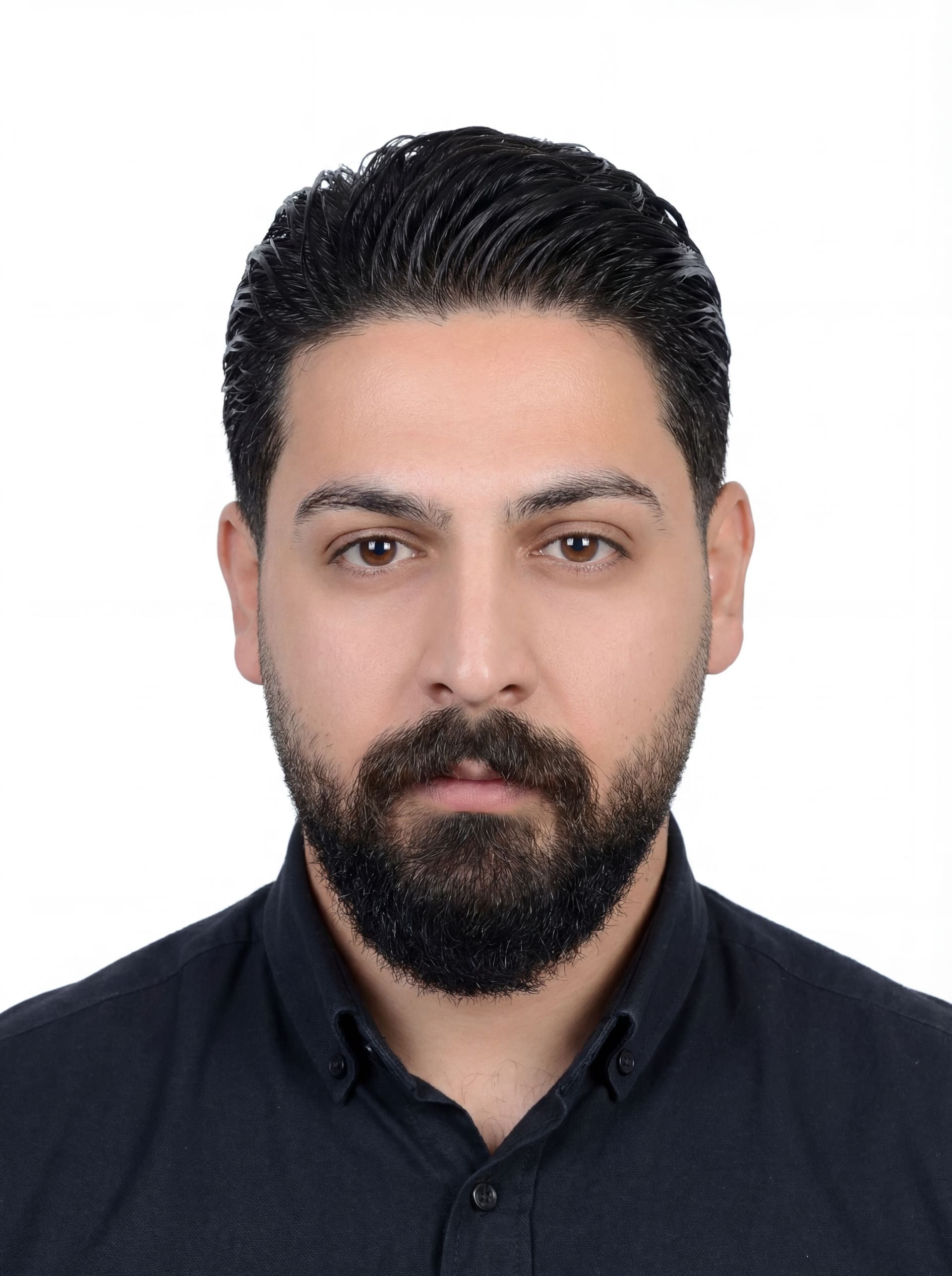 AI generated: “Create a formal Iranian 3×4 ID photo from the input image. Preserve the person’s full identity exac...