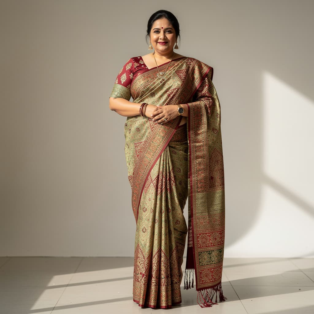 AI generated: Desi aunty full body with transparent saree
open navel ,drop saree ,only bra , big chest ,curvey , d...