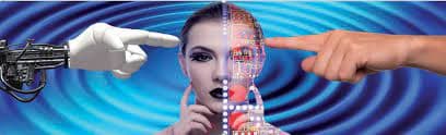 AI generated: Harmony of the Future: The Encounter of Man and Machine