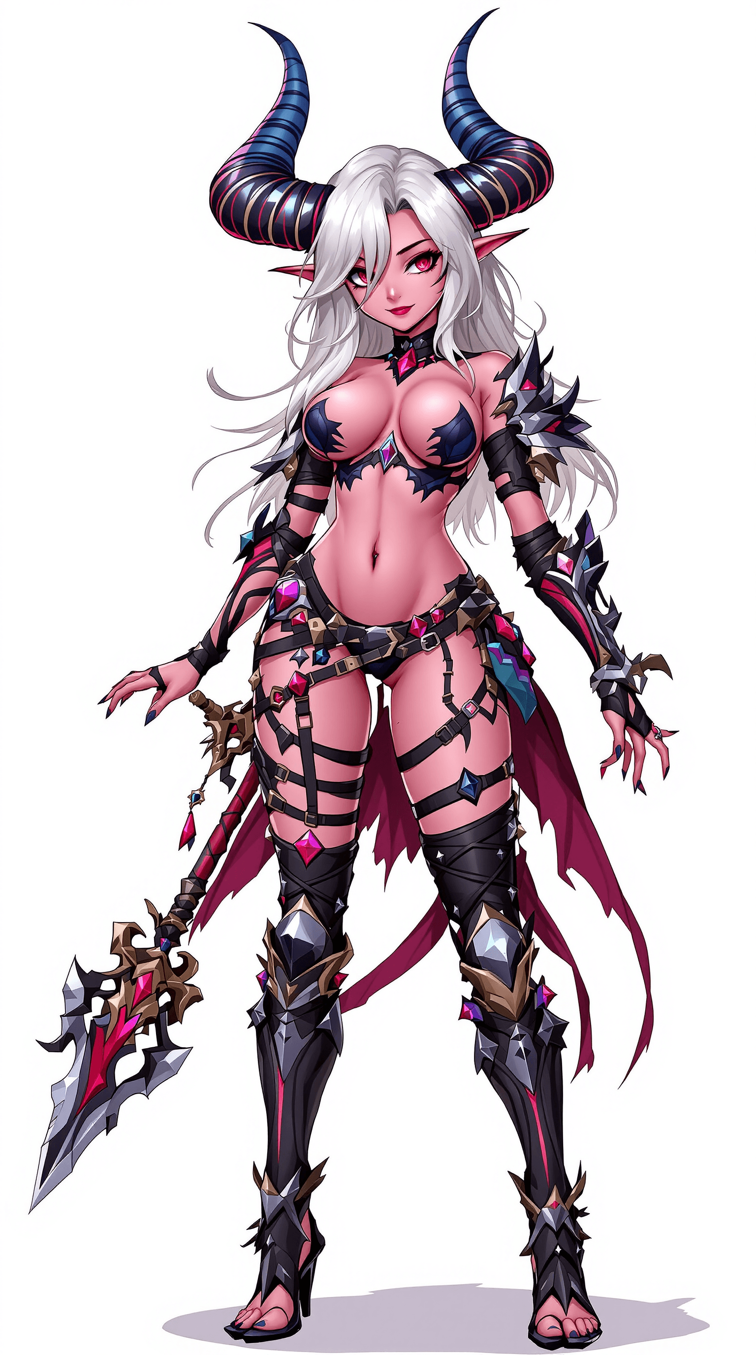 AI generated: cartoon style, beauty demon succubus babe, perky skin, beauty rpg fantasy succubus light full body  ...