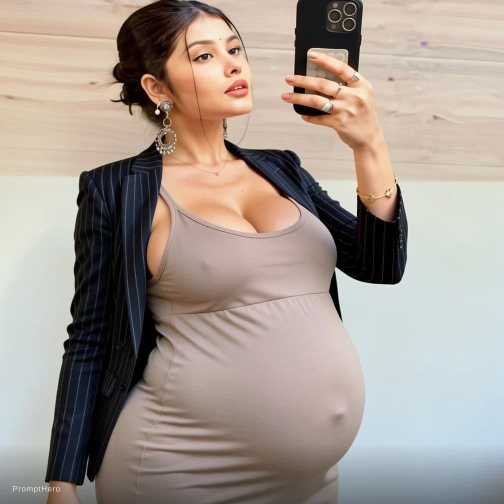 AI generated: Hyper big breast, hyper big pregnant belly, hyper big ass