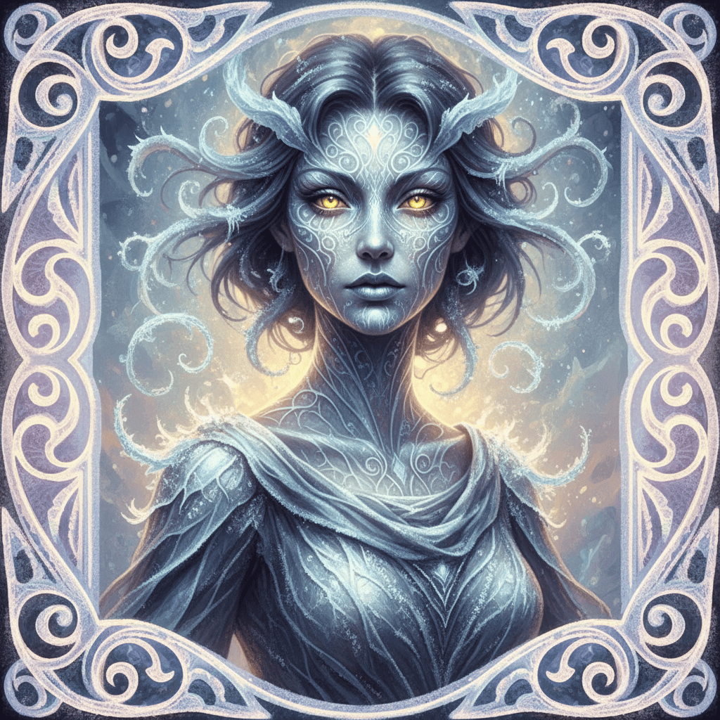 AI generated: A hyper-realistic, whimsical portrait of a futuristic dark fae, depicted at 400 pixels resolution. T...