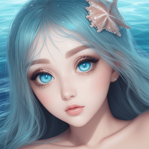 AI generated: Beautiful sparkly ocean eyes