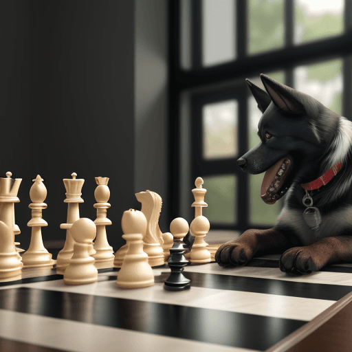 AI generated: Dog playing chess
8k