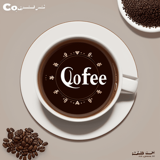 AI generated: the hyper photorealistic logo of coffe and tea to place, this with the word "قهوة أبو نزار" on it an...