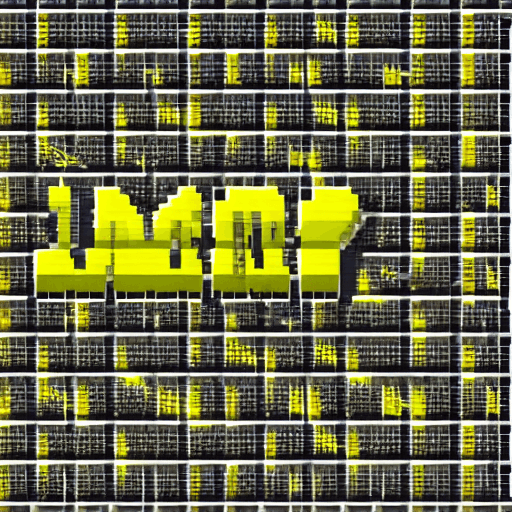 AI generated: logo technology, yellow background, pixel art