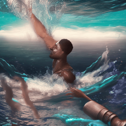 AI generated: The Realm of Liquid Dreams – A captivating scene showcasing a fantastical under water texture and a ...