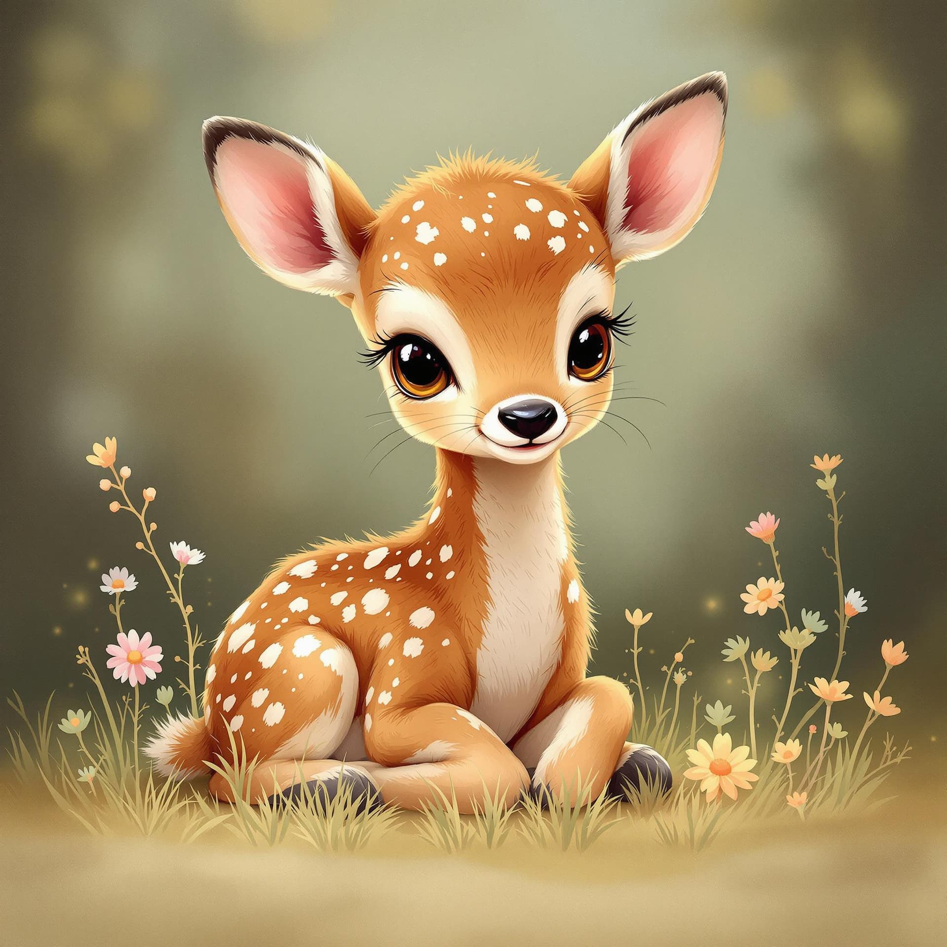 AI generated: This extremely cute baby deer fawn digital print can be downloaded instantly after purchase. This en...