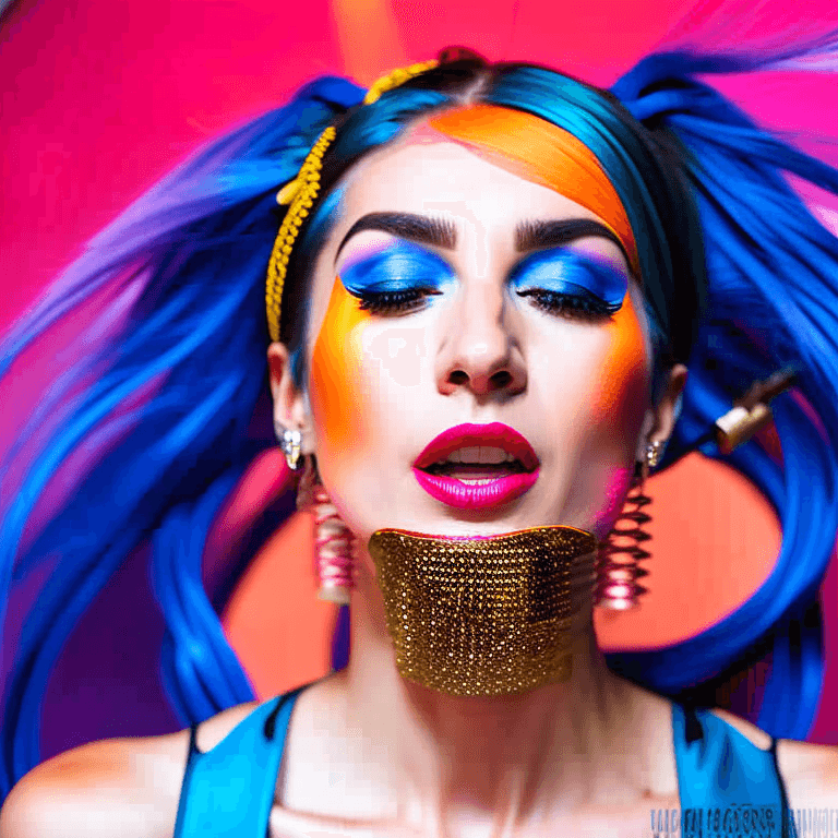 AI generated: blue hair girl gets facialized, facial, cum, sticky white cum, large cum amounts, facial, 3 large di...