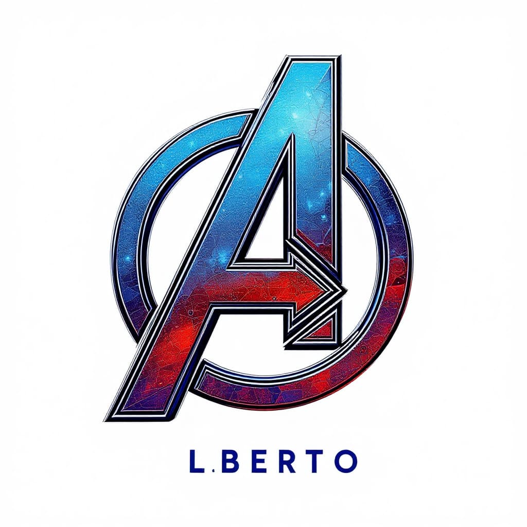 AI generated: Using Marvel Avengers logo and colors as a guide, write "Alberto" instead of "Avengers" with the fir...