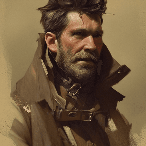 AI generated: portrait of a rugged 19th century man with favoris in a jacket, victorian, concept art, detailed fac...