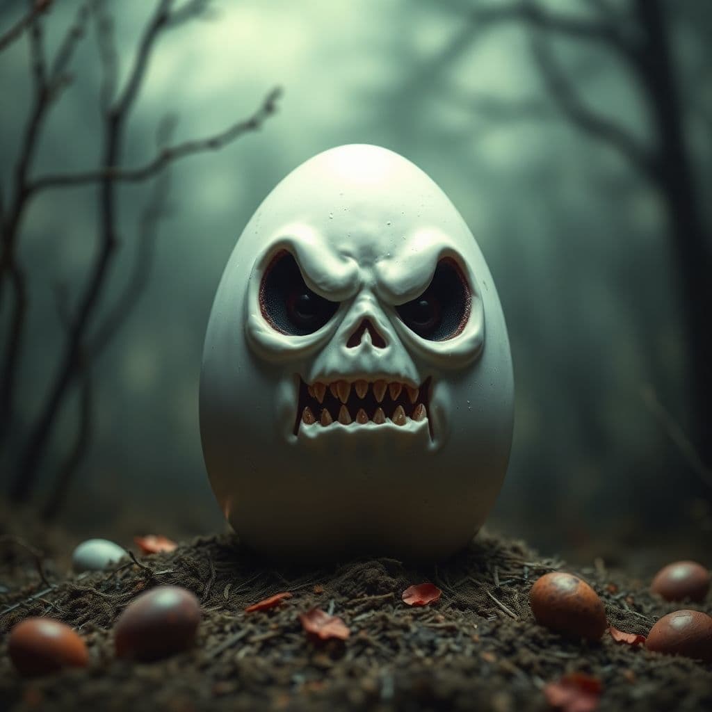 AI generated: Creepy  horror  egg