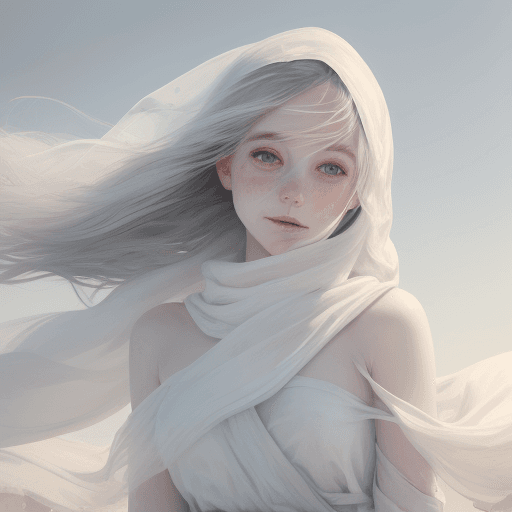 AI generated: oil painted portrait of beautiful girl, pale pastel colors skatters, the oil brushstrokes are notice...