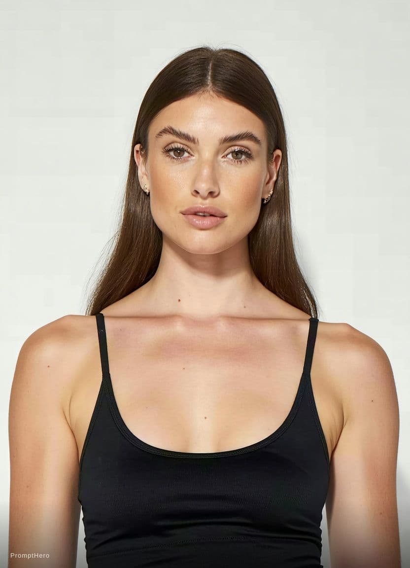 AI generated: Make her wear a very short black lingerie.
