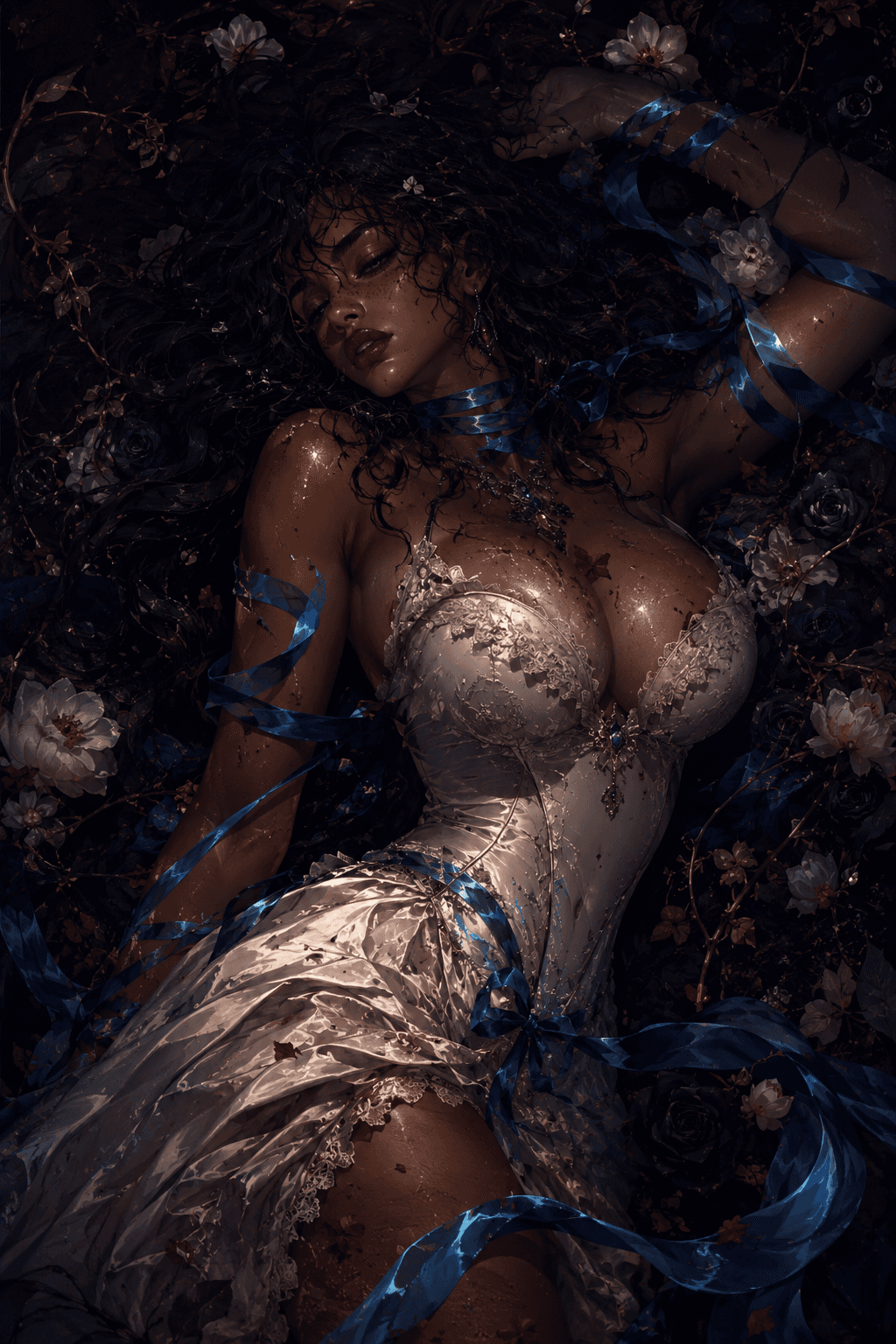 AI generated: (masterpiece, best quality, ultra detailed, cinematic anime illustration, dark romantic gothic aesth...