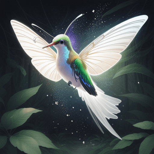 AI generated: 2D, Illustration, color ink sketch, classical ink art, Masterpiece, bird, a white elegant translucen...