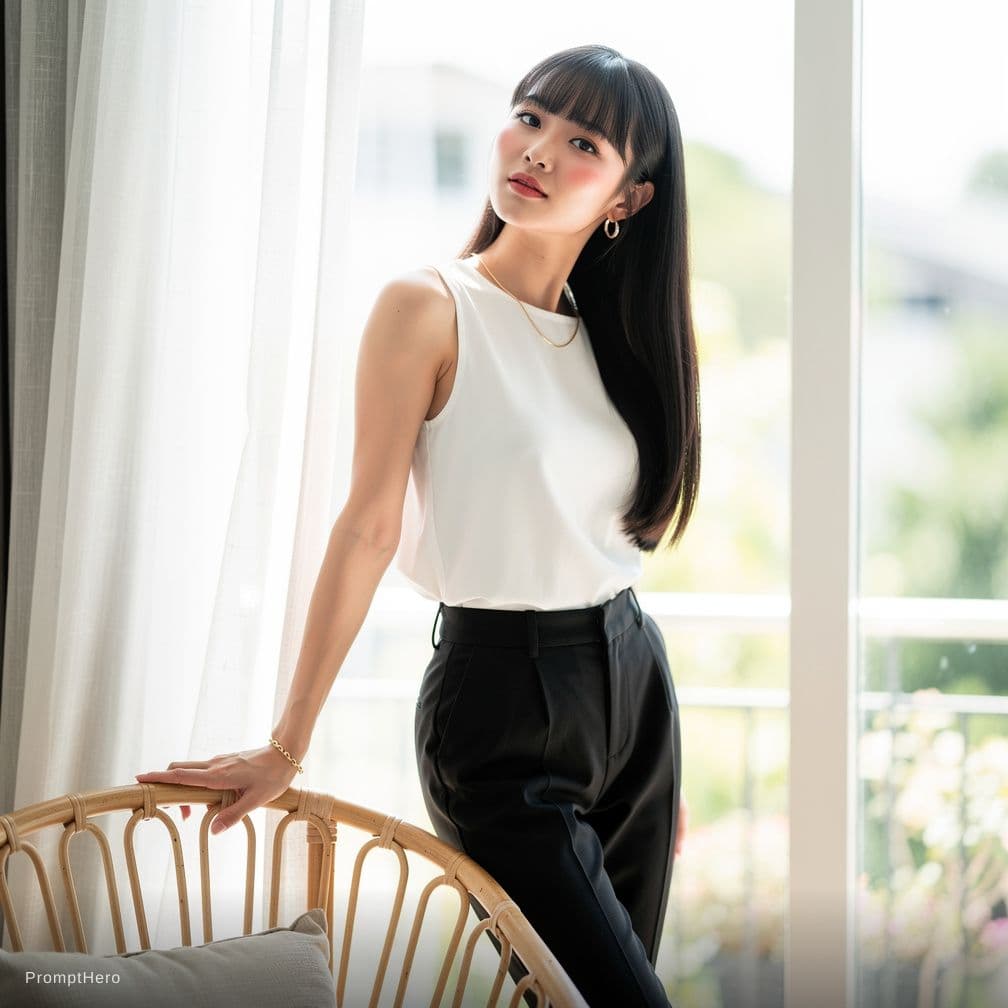 AI generated: A highly detailed, photorealistic, cinematic vertical medium-full shot of a stunning, alluring young...