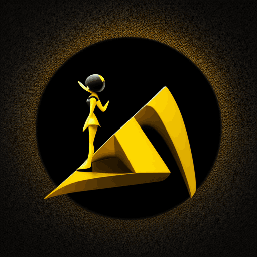 AI generated: Make a logo with a black background and a yellow figure. So that there is solidity and association r...